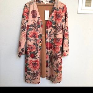Solitaire | Big Floral Open Front Kimono Jacket Size M